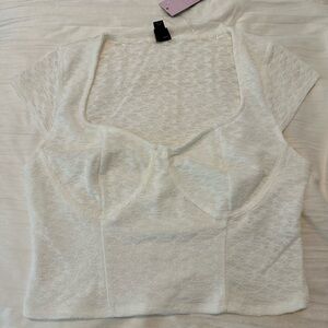 wild fable Ivory Lace Crop Top